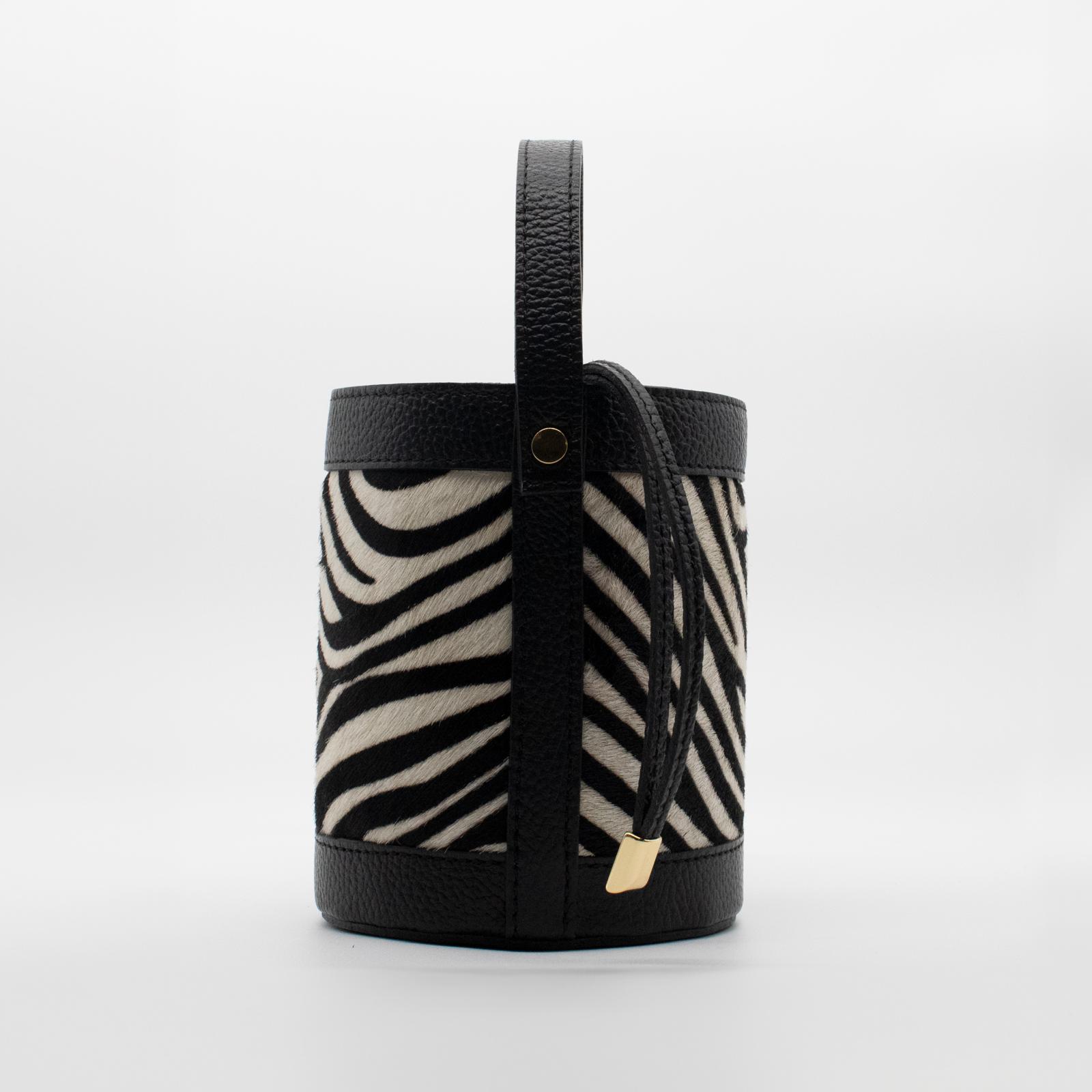 Mini Pillo Bucket Match Pony - Zebra Bianco/Nero